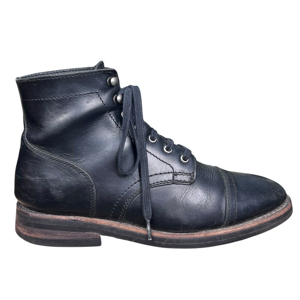 Thursday Men’s Captain Black Leather Cap Toe Service Boots Size 7.5